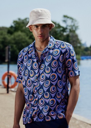 Ben Sherman B by Ben Sherman Psychedelic Print Ingek Lila | 039-PDJHNB