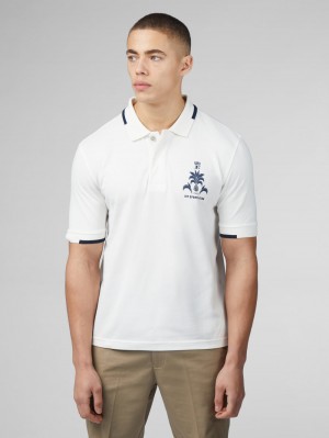 Ben Sherman B by Ben Sherman Sports Club Embroidered Pólóing Fehér | 075-HAFEYZ