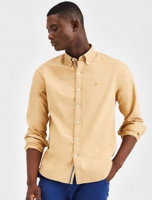 Ben Sherman Beatnik Oxford Garment Dye Ingek Khaki | 436-FJXGSK