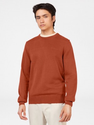 Ben Sherman Signature Crewneck Kötöttáru Narancssárga | 489-LIMUAR