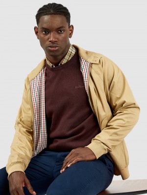 Ben Sherman Signature Harrington Kabát Barna | 495-FJRNQI