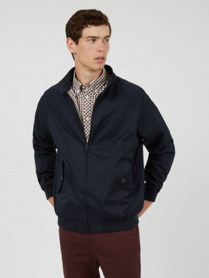 Ben Sherman Signature Harrington Kabát Sötétkék | 539-XELQKD