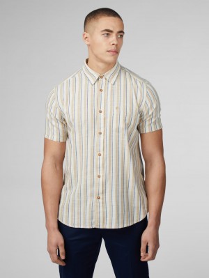 Ben Sherman Signature Mod Stripe Ingek Fehér | 625-LUSWHO