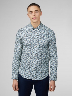 Ben Sherman Signature Multicolor Floral Ingek Kék | 584-MFPOHG