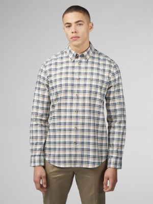 Ben Sherman Signature Oxford Check Ingek Fehér | 695-FUSNHA