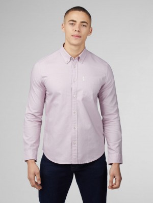 Ben Sherman Signature Oxford Long Sleeve Ingek Lila | 614-TCPHMV