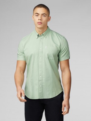 Ben Sherman Signature Short Sleeve Oxford Ingek Zöld | 973-HXORVE