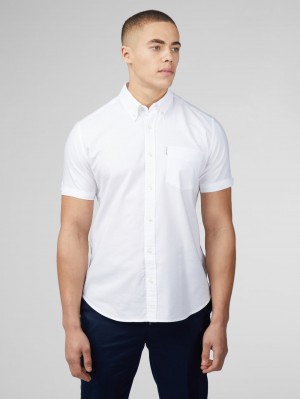 Ben Sherman Signature Short Sleeve Oxford Ingek Fehér | 703-AGBIZT