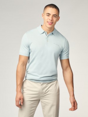 Ben Sherman Signature Short Sleeve Polo Kötöttáru Kék | 079-MRHSWA