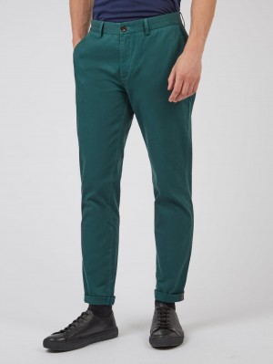 Ben Sherman Signature Slim Stretch Chino Nadrág Zöld | 518-IPNKZB