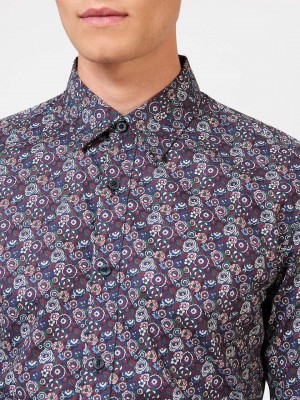 Ben Sherman Winter Floral Ingek Lila | 346-THYZAM