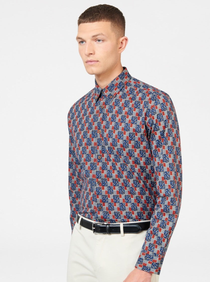 Ben Sherman 1950s Checkerboard Ingek Sötétkék | 482-EFNKUD