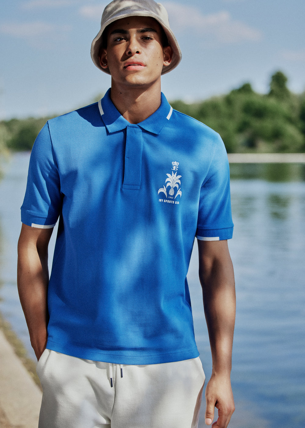 Ben Sherman B by Ben Sherman Sports Club Embroidered Pólóing Kék | 809-UCTMVQ