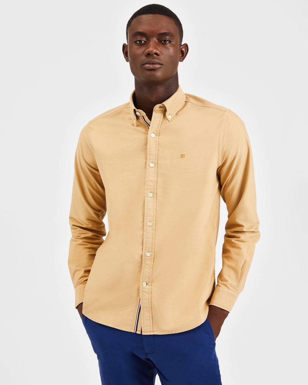 Ben Sherman Beatnik Oxford Garment Dye Ingek Khaki | 436-FJXGSK