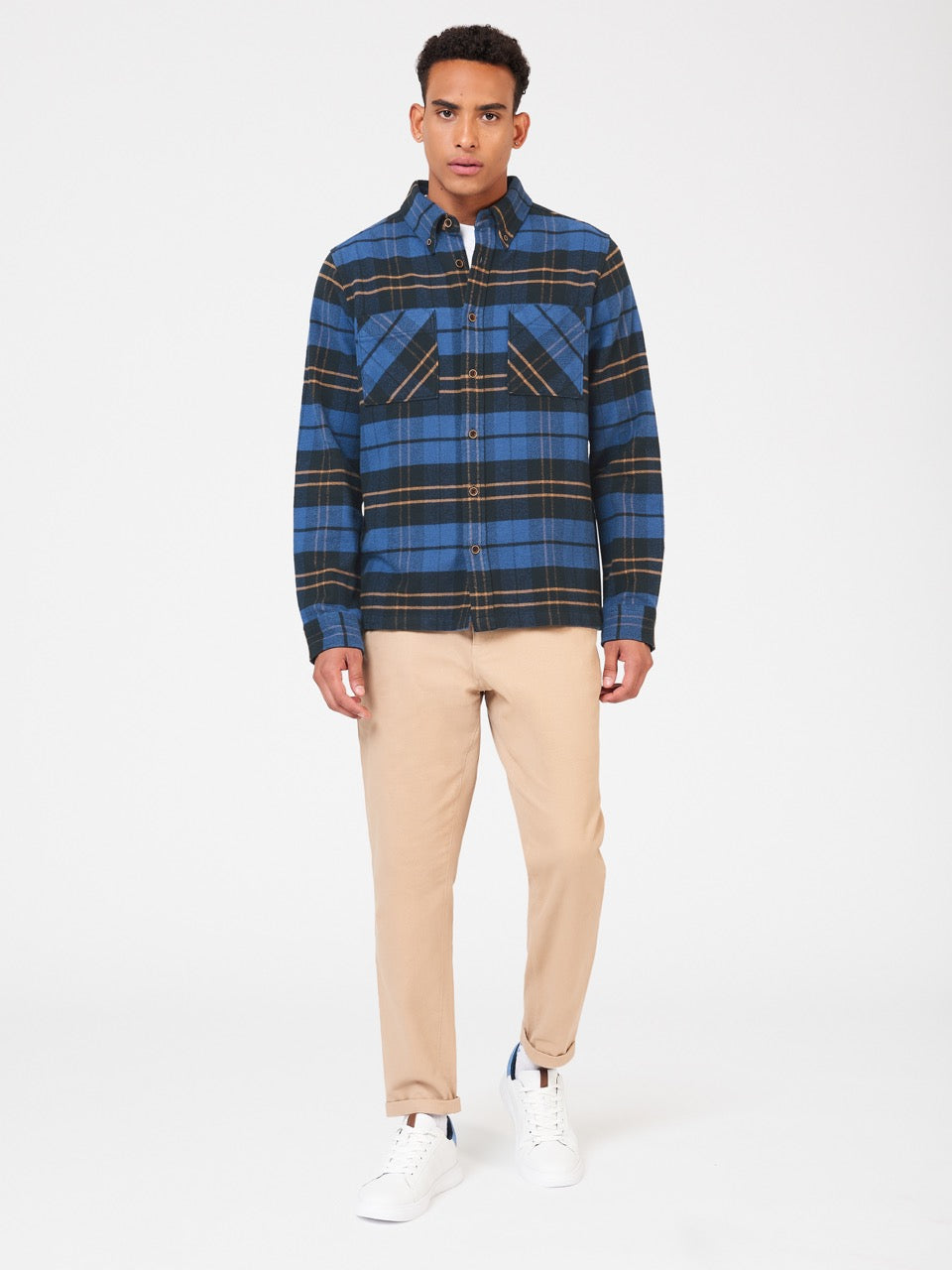 Ben Sherman Brushed Ivy Check Ingek Kék | 347-VRTXGD