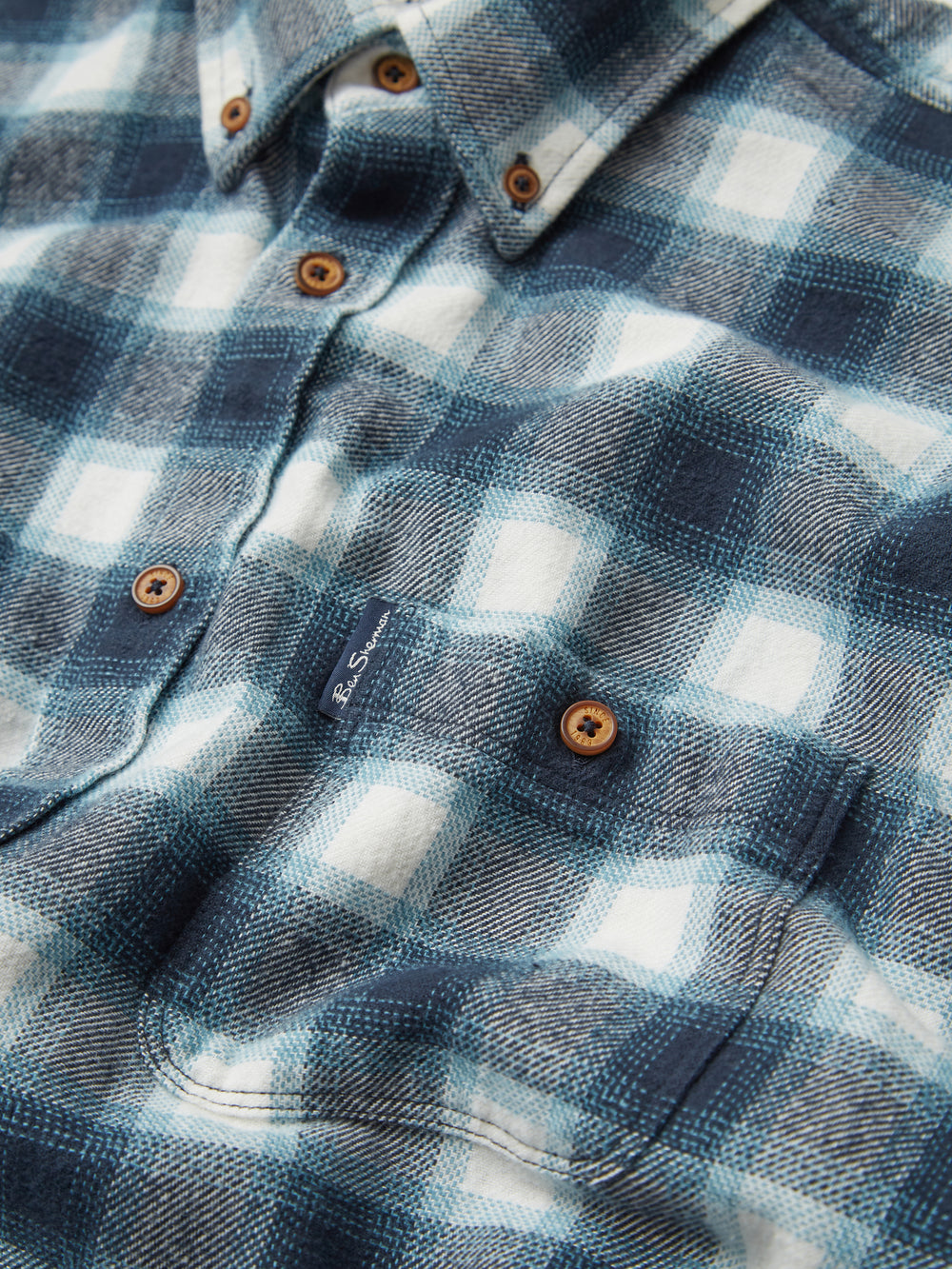 Ben Sherman Brushed Ombre Check Flannel Ingek Zöld | 564-MVHNOJ