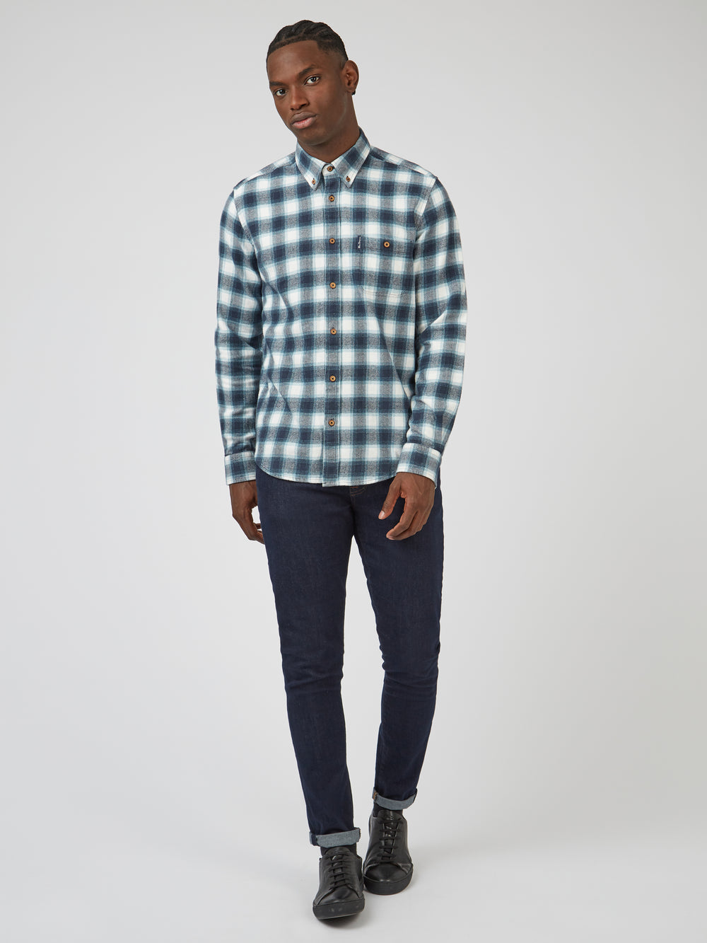 Ben Sherman Brushed Ombre Check Flannel Ingek Zöld | 564-MVHNOJ