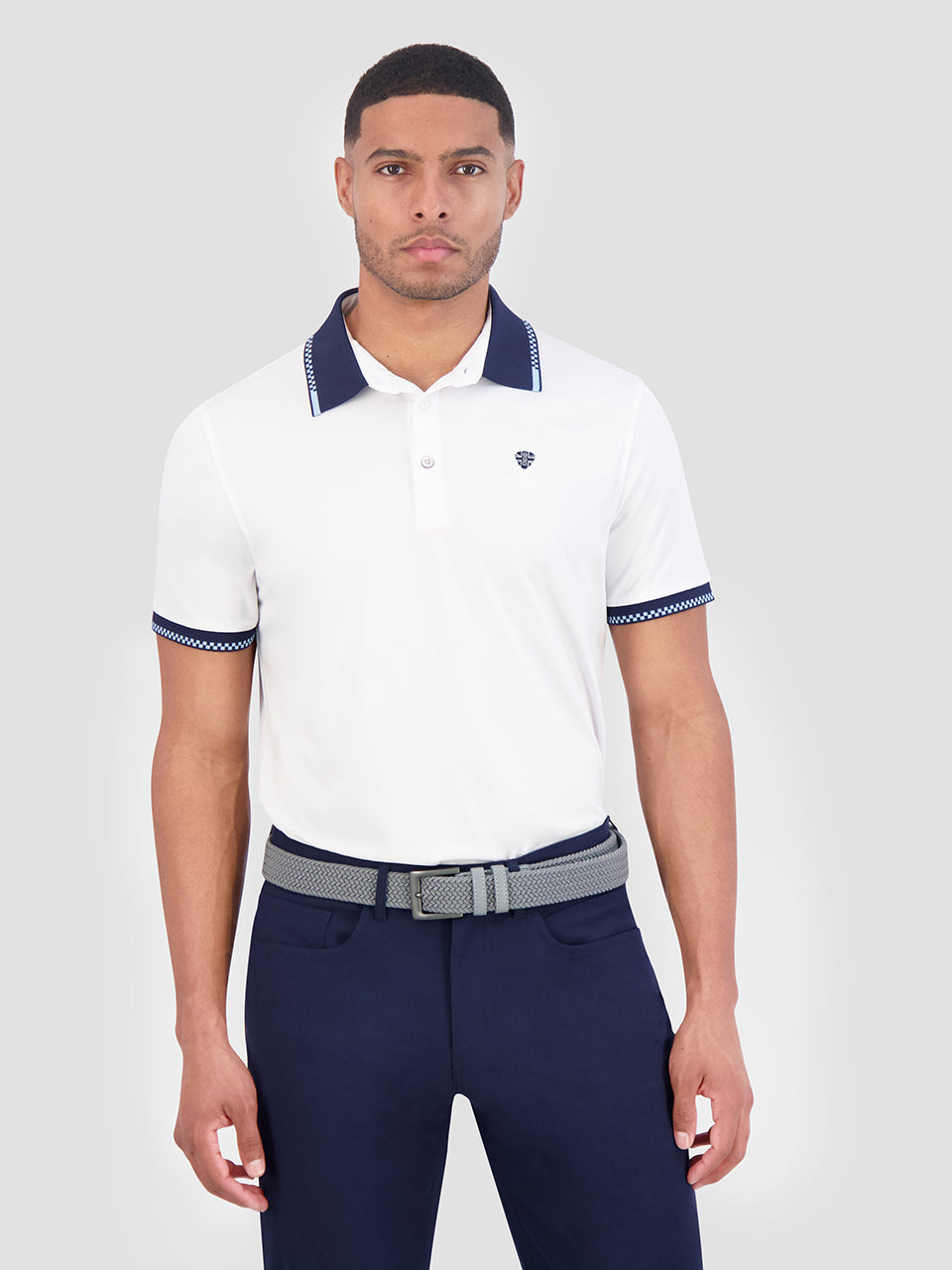 Ben Sherman Checker Rib Air Pique Sports Fit Pólóing Fehér | 358-EDNVFB