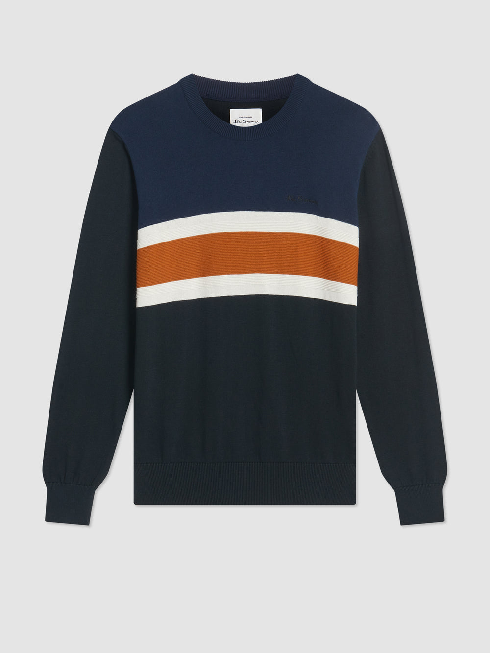 Ben Sherman Chest Stripe Crewneck Kötöttáru Fekete | 218-YZTNVS