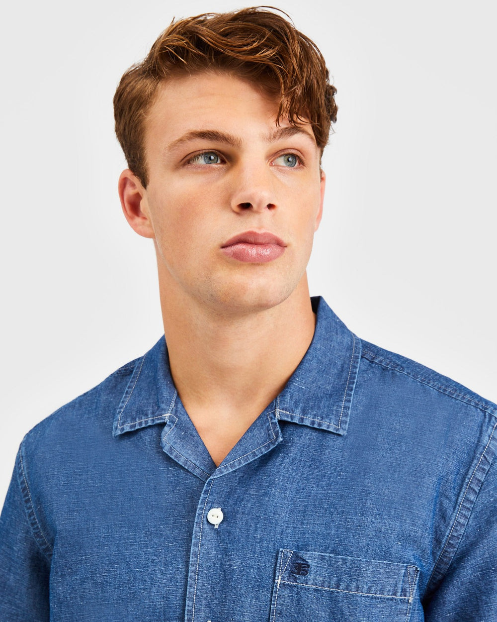 Ben Sherman Hastings Garment Dye Chambray Ingek Sötétkék | 859-QGLRMB