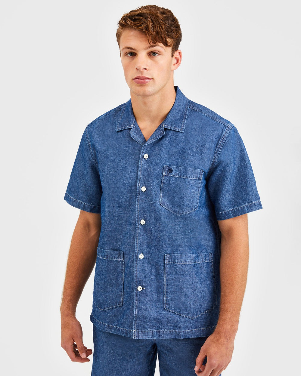 Ben Sherman Hastings Garment Dye Chambray Ingek Sötétkék | 859-QGLRMB