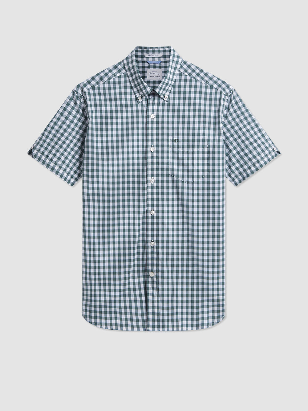 Ben Sherman House Poplin Gingham Ingek Olivazöld | 805-EDXRNT