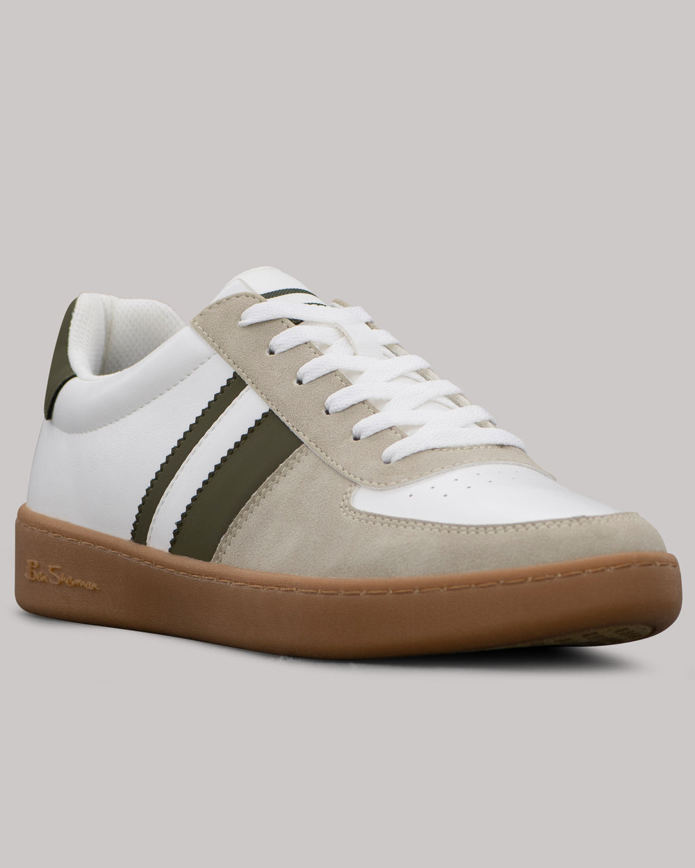 Ben Sherman Hyde Olive Stripe Sportcipő Fehér | 635-EPTRYF