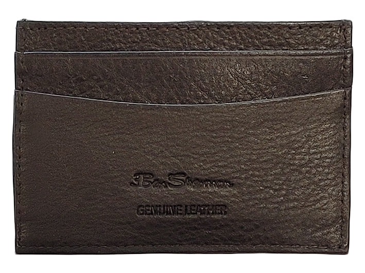 Ben Sherman Koki Leather Card Holder Pénztárca Barna | 973-JLCBRG