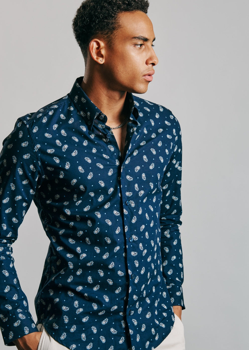 Ben Sherman Micro Paisley Ingek Sötétkék | 172-SNTIXG