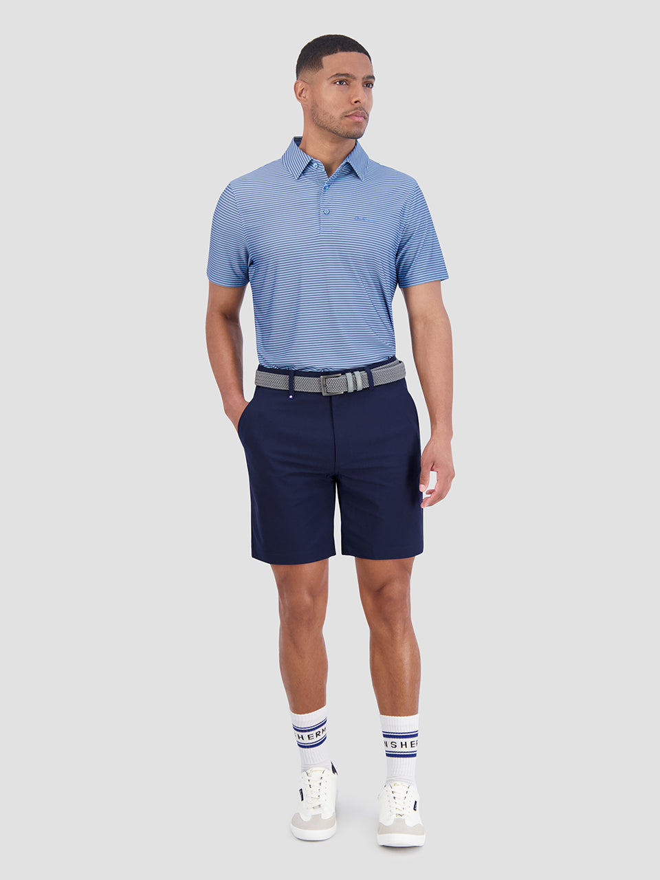 Ben Sherman Mini Stripes Tech Jersey Sports Fit Pólóing Égszínkék | 281-VAYJBM