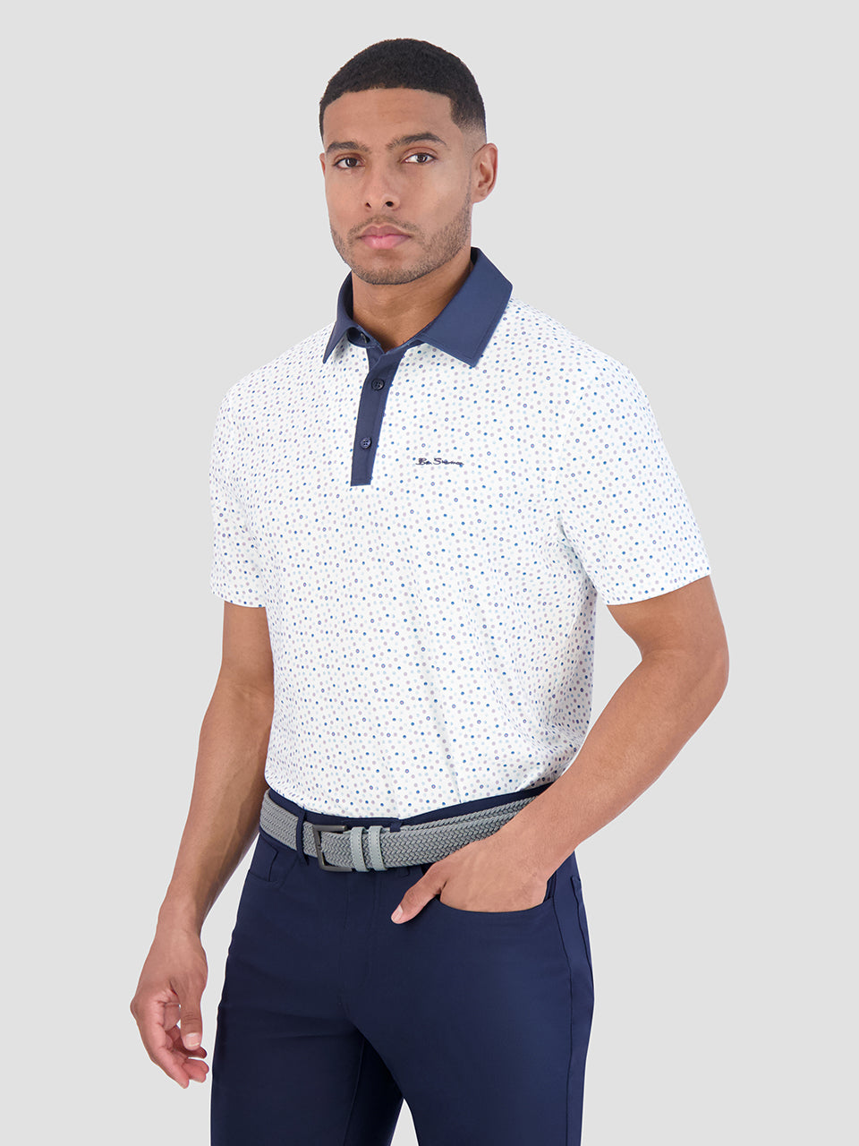 Ben Sherman Polka Dots Tech Jersey Sports Fit Pólóing Fehér | 940-RYFJUD