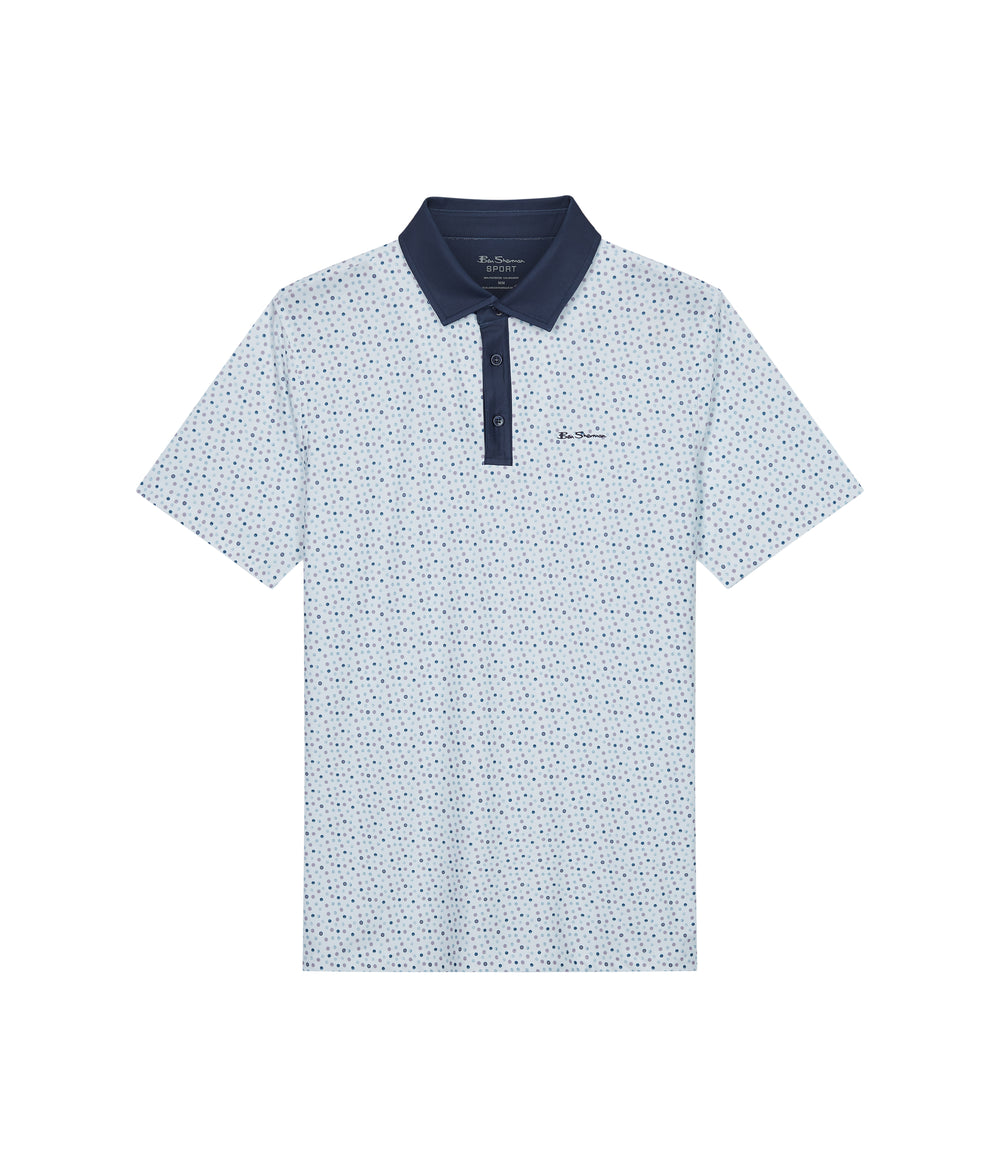 Ben Sherman Polka Dots Tech Jersey Sports Fit Pólóing Fehér | 940-RYFJUD