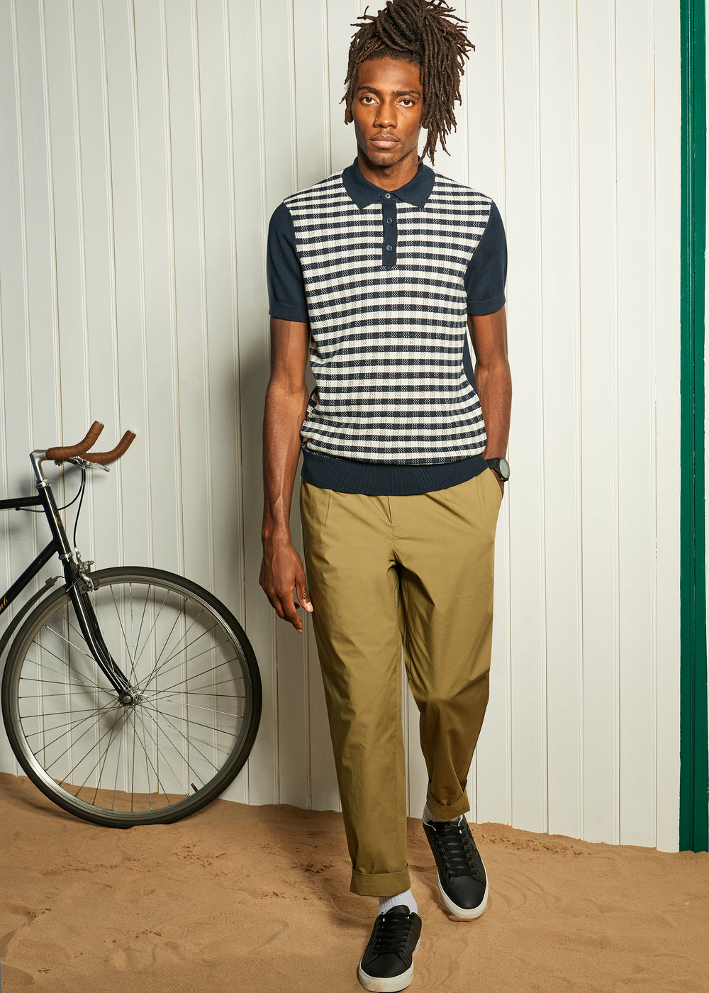 Ben Sherman Poplin Relaxed-Taper Pleated Nadrág Olivazöld | 729-ZTKXQI