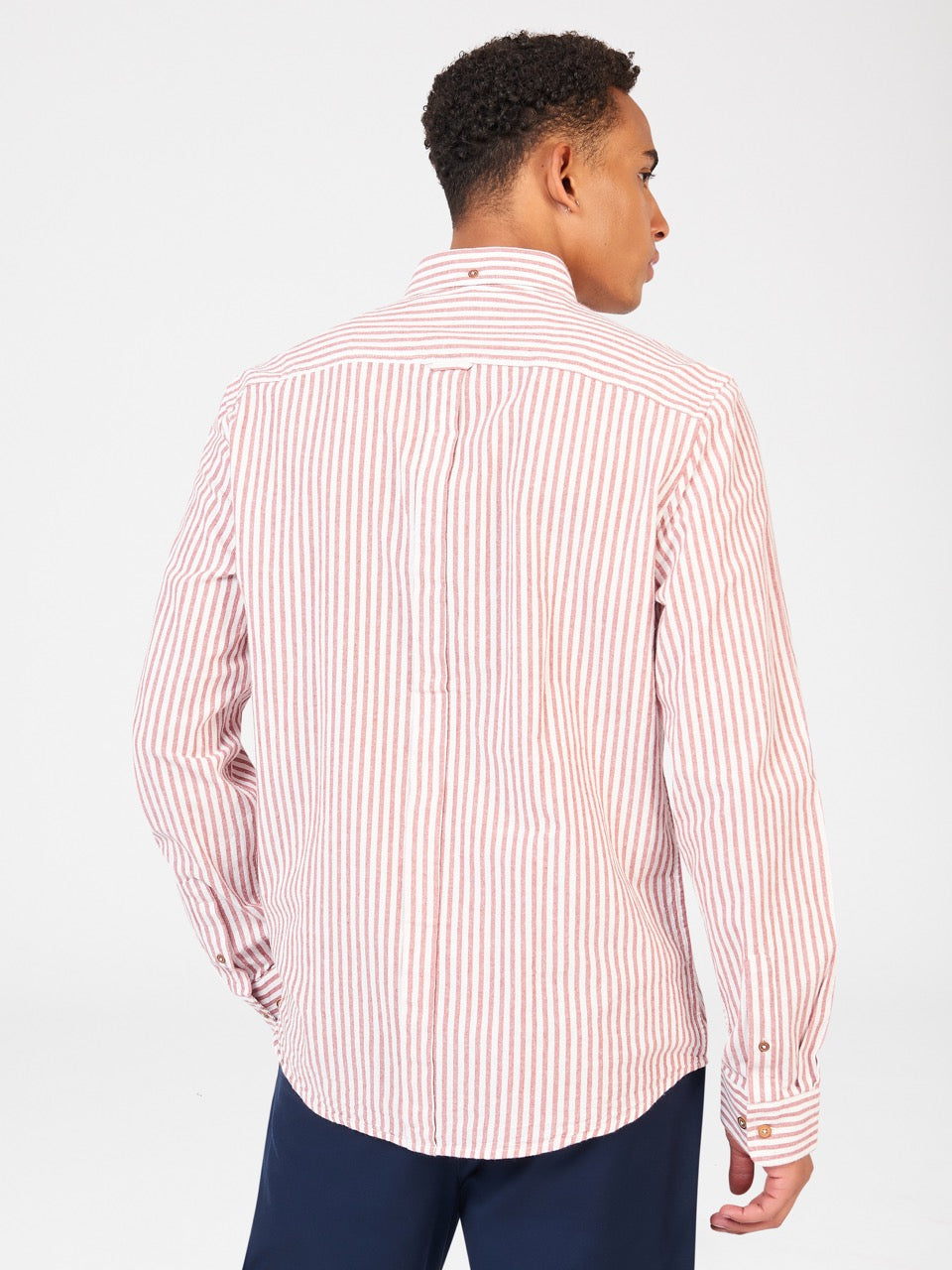 Ben Sherman Recycled Cotton Oxford Stripe Ingek Narancssárga | 160-IQTHDA