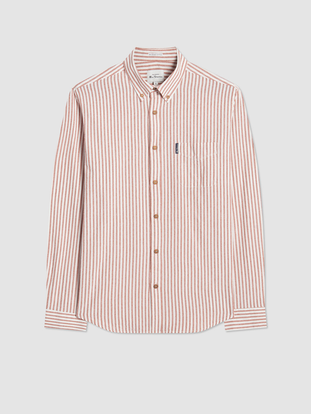 Ben Sherman Recycled Cotton Oxford Stripe Ingek Narancssárga | 160-IQTHDA