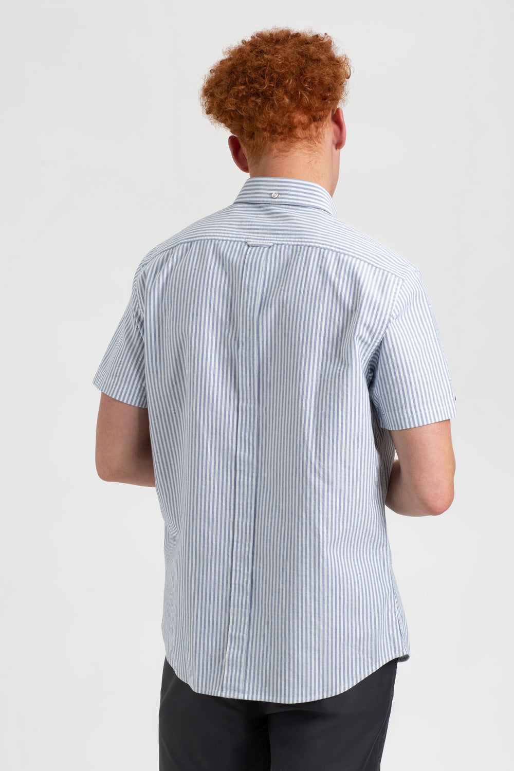 Ben Sherman Short Sleeve Brighton Oxford Organic Bengal Stripe Ingek Sötétkék | 231-PGBLHS