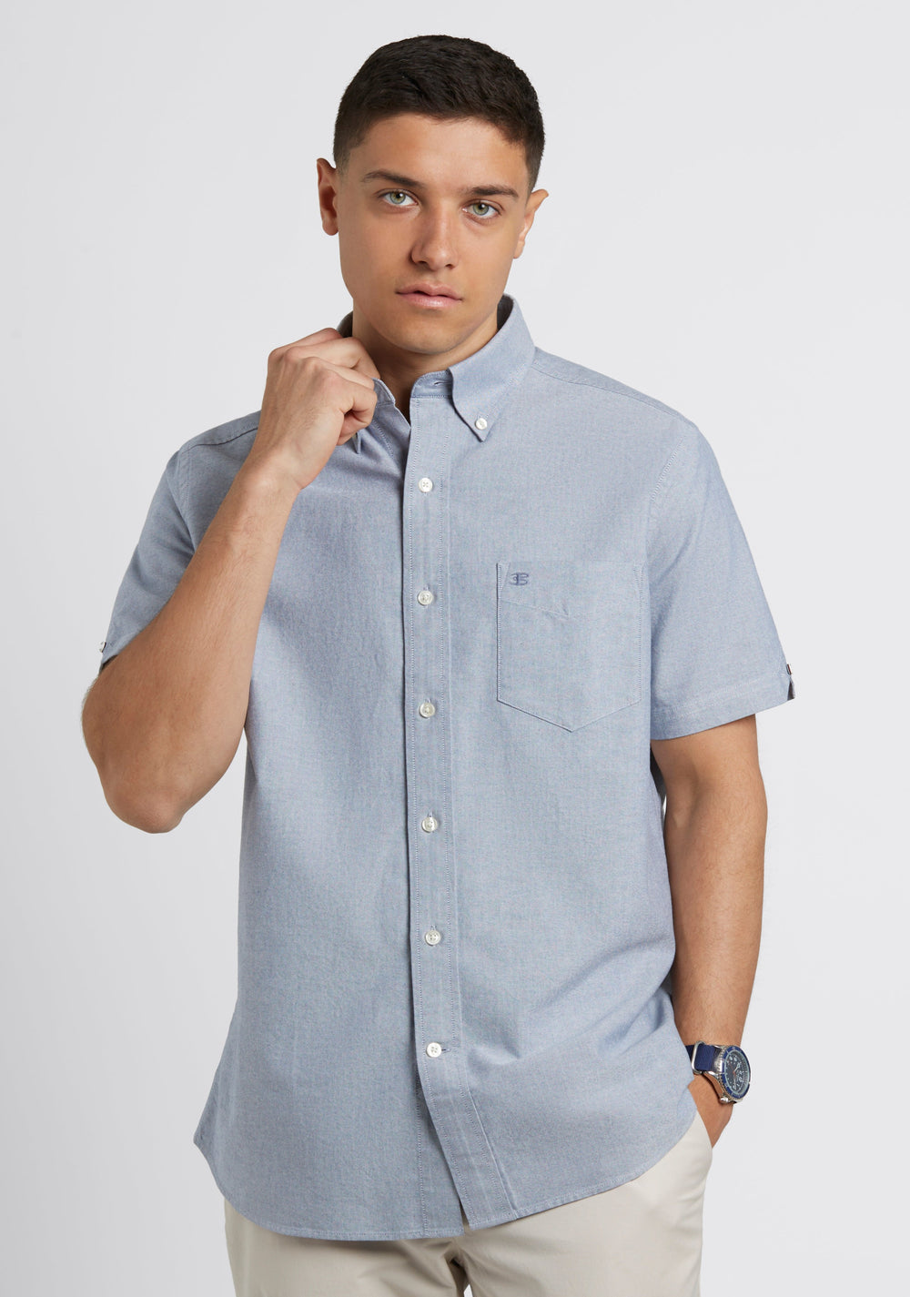 Ben Sherman Short Sleeve Brighton Oxford Organic Ingek Sötétkék | 920-RAFPHO