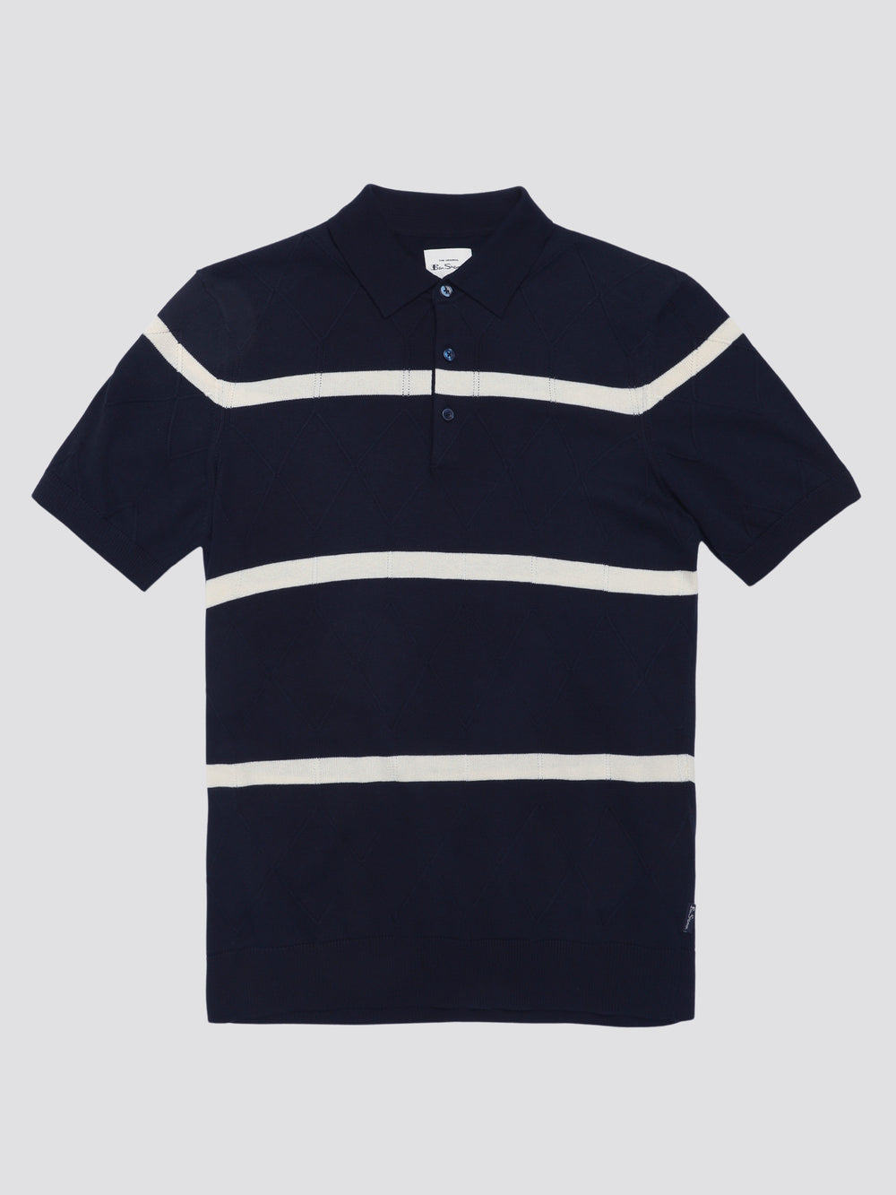 Ben Sherman Signature Argyle Stripe Polo Kötöttáru Sötétkék | 148-VMNRLO