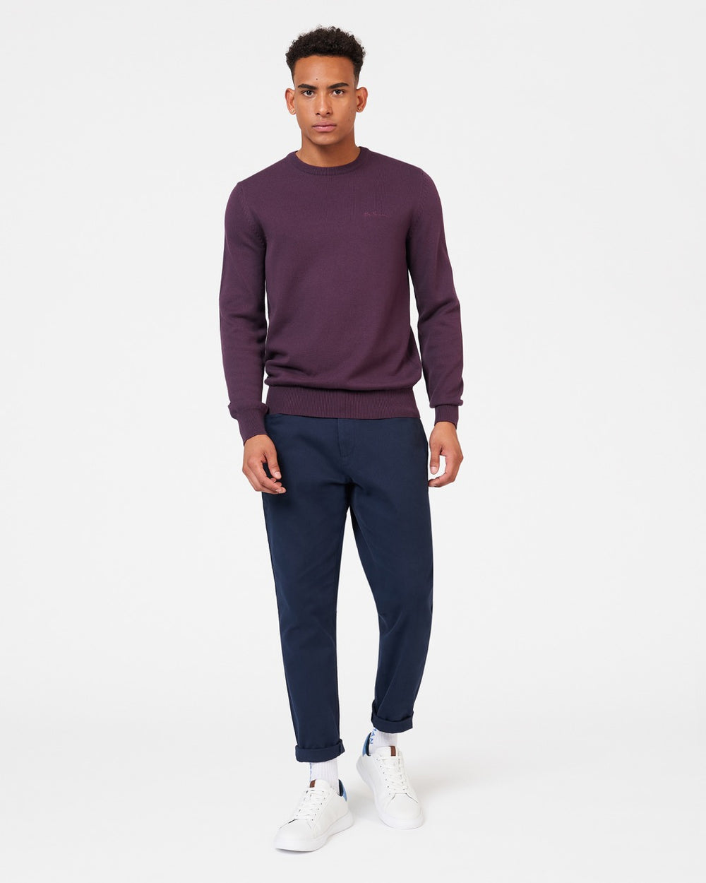 Ben Sherman Signature Crewneck Kötöttáru Lila | 879-SMPYHV