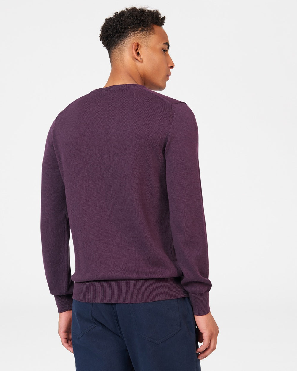 Ben Sherman Signature Crewneck Kötöttáru Lila | 879-SMPYHV