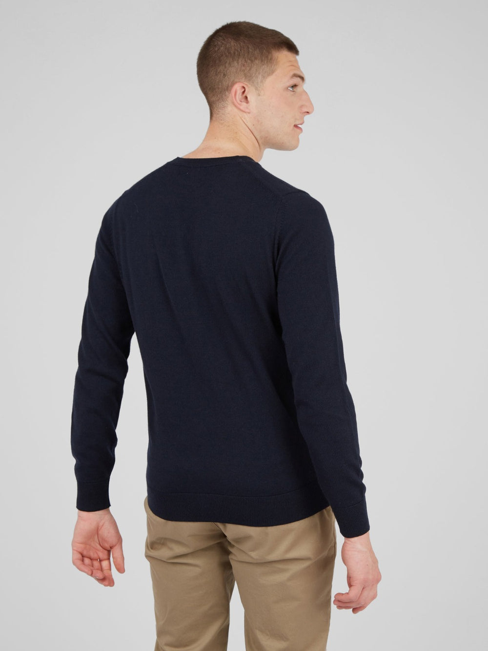 Ben Sherman Signature Crewneck Kötöttáru Sötétkék | 835-JPIXOY