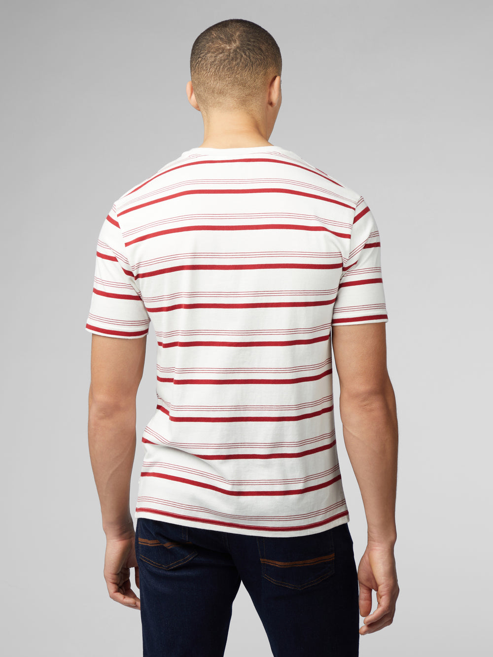 Ben Sherman Signature Fine Stripe Póló Fehér | 609-JSRNVI