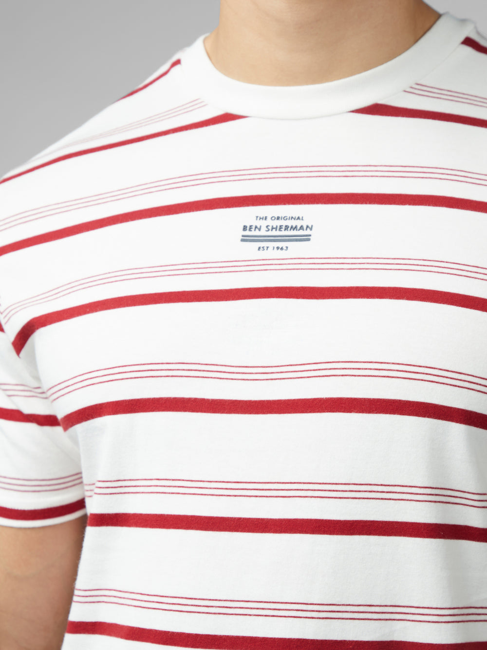 Ben Sherman Signature Fine Stripe Póló Fehér | 609-JSRNVI