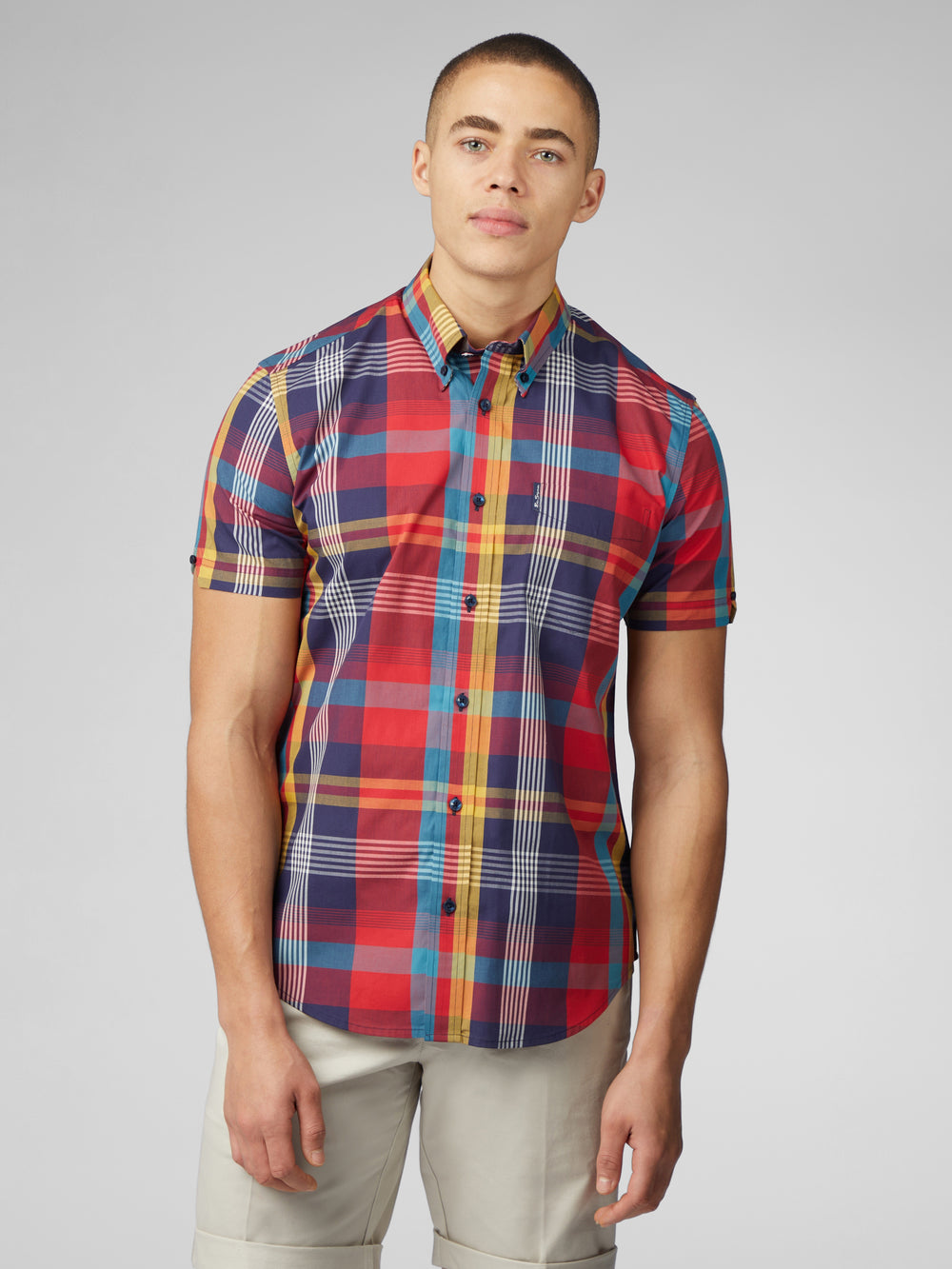 Ben Sherman Signature Large Madras Check Ingek Piros | 290-EYXNMS