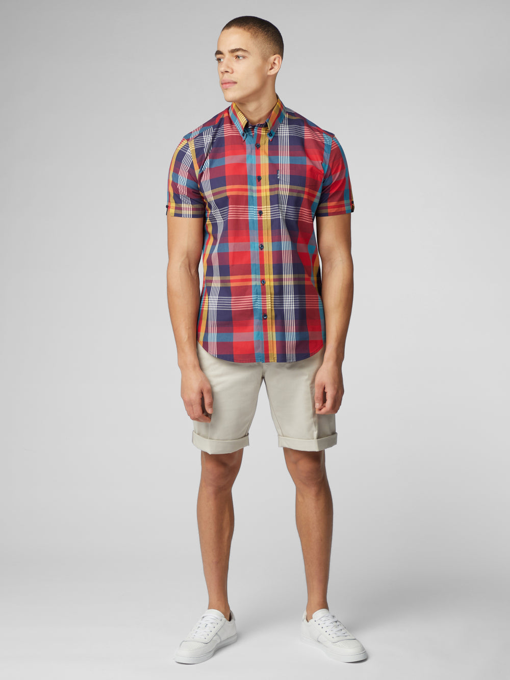 Ben Sherman Signature Large Madras Check Ingek Piros | 290-EYXNMS