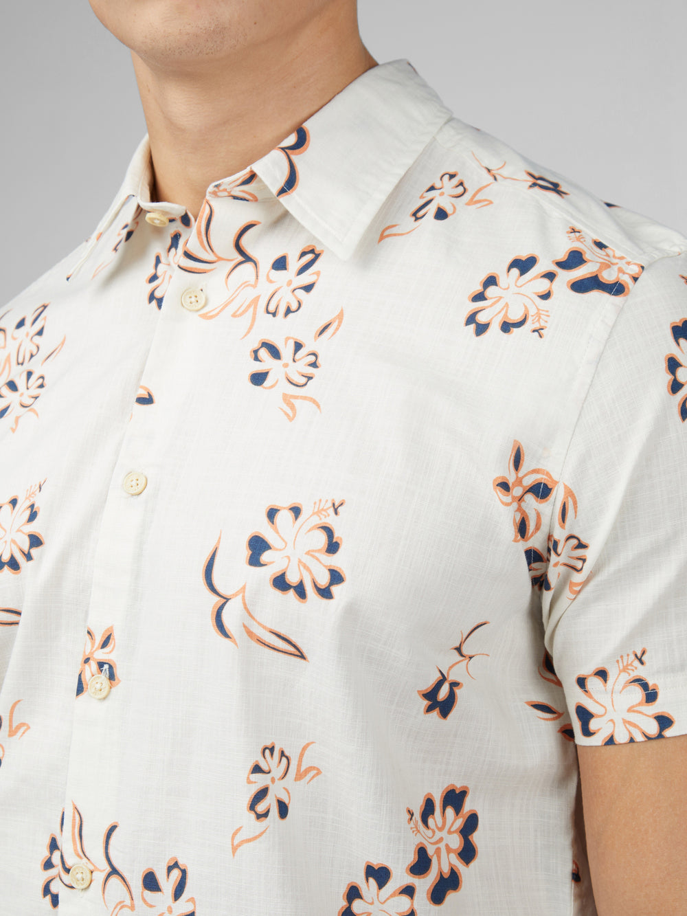 Ben Sherman Signature Linear Floral Ingek Fehér | 241-MGDHAC