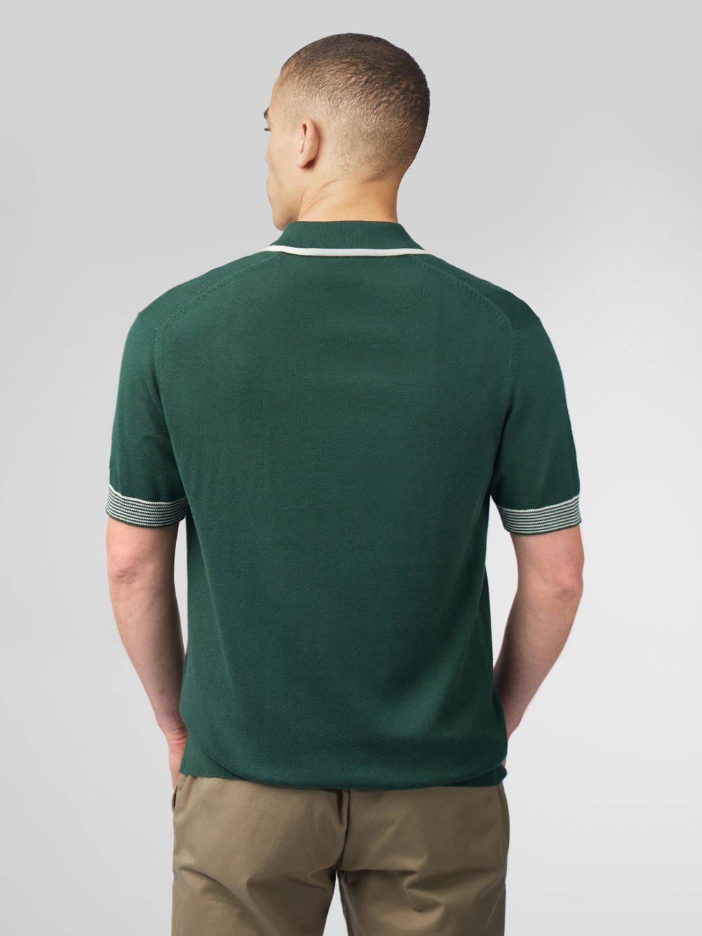 Ben Sherman Signature Open Neck Polo Kötöttáru Zöld | 351-NHWECV