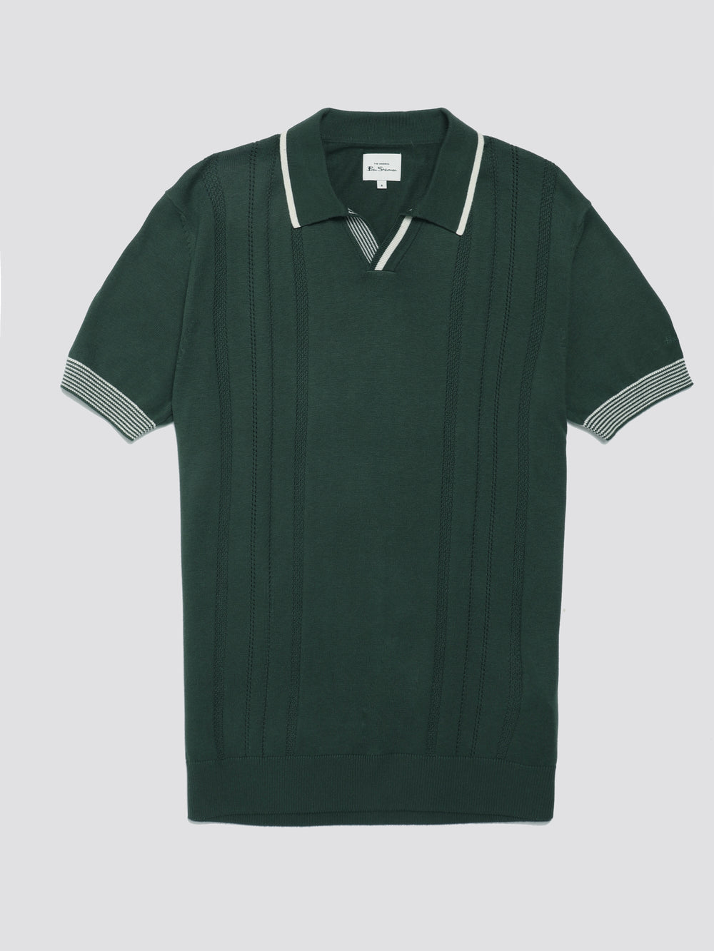 Ben Sherman Signature Open Neck Polo Kötöttáru Zöld | 351-NHWECV