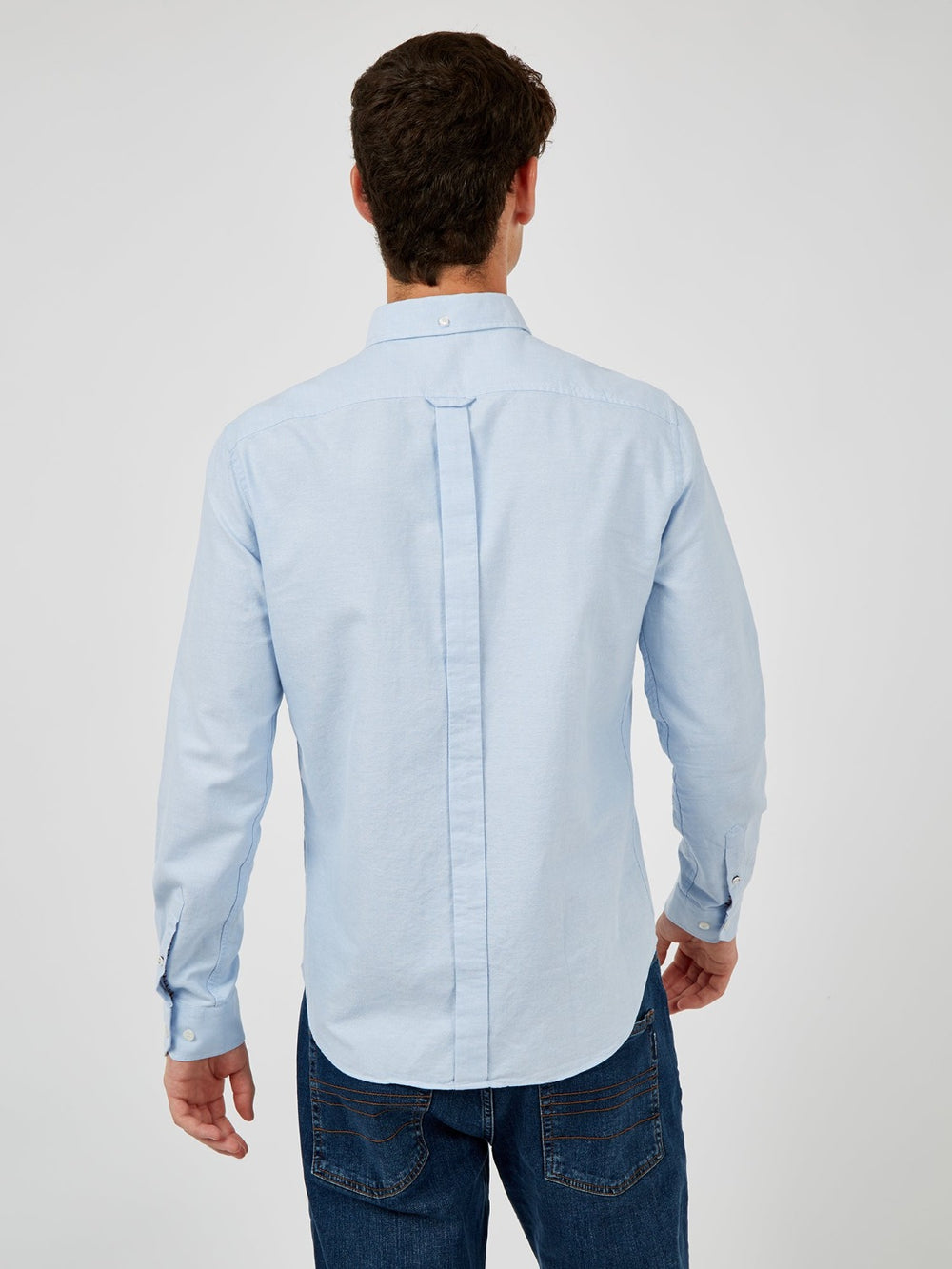 Ben Sherman Signature Organic Long-Sleeve Oxford Ingek Kék | 182-ASXVYE