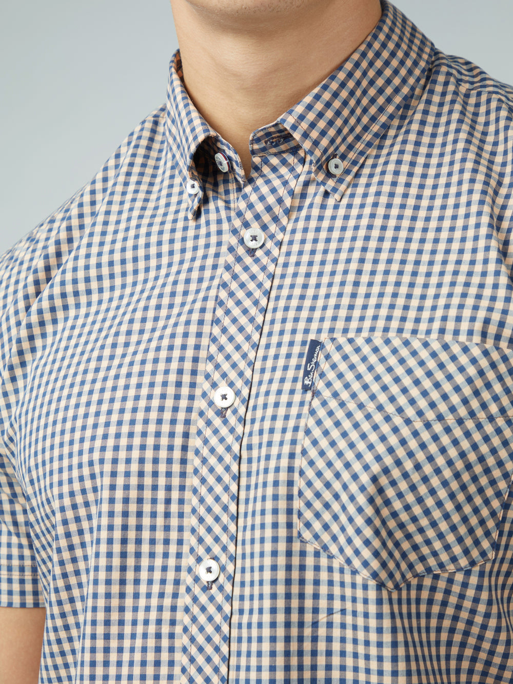 Ben Sherman Signature Short Sleeve Gingham Ingek Réz Narancssárga | 604-VPIQTK